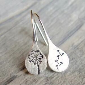 Earrings Women's Dandelion‎ Vintage Silver Dangle New f42